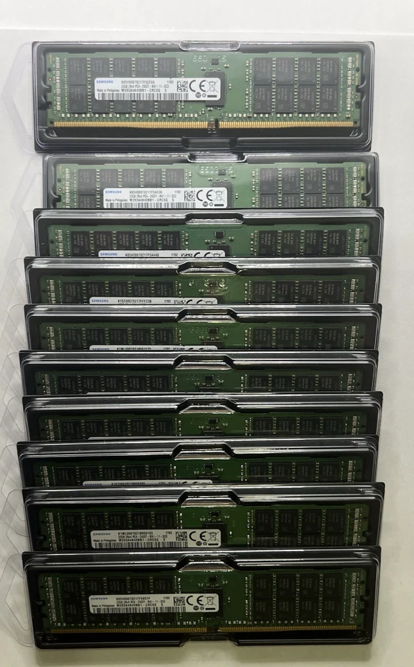 320GB (10x32GB) Samsung M393A4K40BB1-CRC0Q 2Rx4 PC4-2400T ECC REG Server RAM - Image 1 of 4