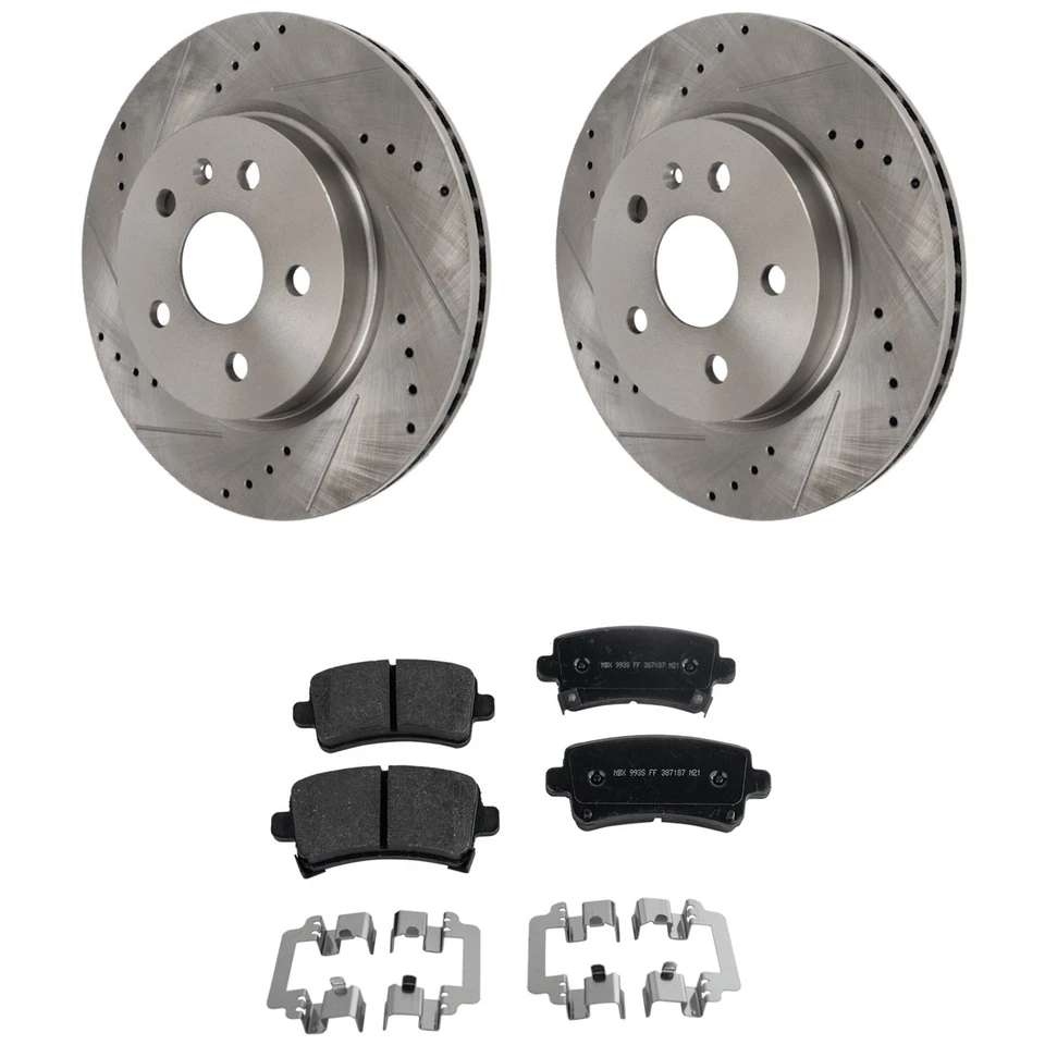 Rear Brake Disc Rotors and Pads Kit for Chevy Chevrolet Impala Cadillac XTS 9-5 - Image 1 of 4