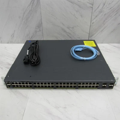 Conmutador Gigabit Cisco 2960-X 48 puertos WS-C2960X-48FPS-L con orejas de 1U y C2960X-STACK Foto 1 de 4