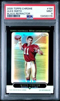 2005 Topps Chrome Black Refractor  #194 Alex Smith Rookie RC /100 PSA 9 Mint - Image 1 of 3