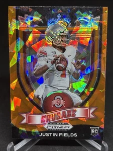 Selecciones del draft Panini Prizm 2021 Justin Fields Crusade #163 radiocontrol naranja hielo agrietado - Imagen 1 de 10