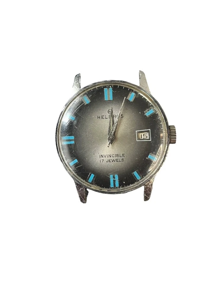 Vintage Helbros Invincible 17 Jewels Men's Silver Case Date Wristwatch - Image 1 of 2