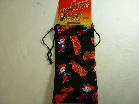 Ole Miss Rebels Microfiber Drawstring Pouch Eyeglass Sunglass Case Cover