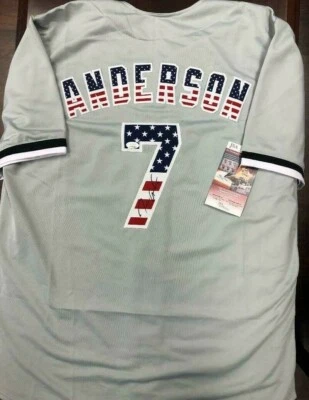 Tim Anderson Signed Autograph Stars And Stripes Custom Jersey White Sox JSA - Image 1 of 3