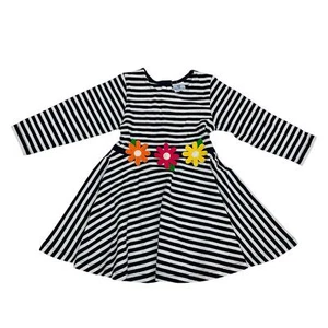 NWT Florence Eiseman Size 6X Stripe Knit Dress with Flowers - Picture 1 of 6