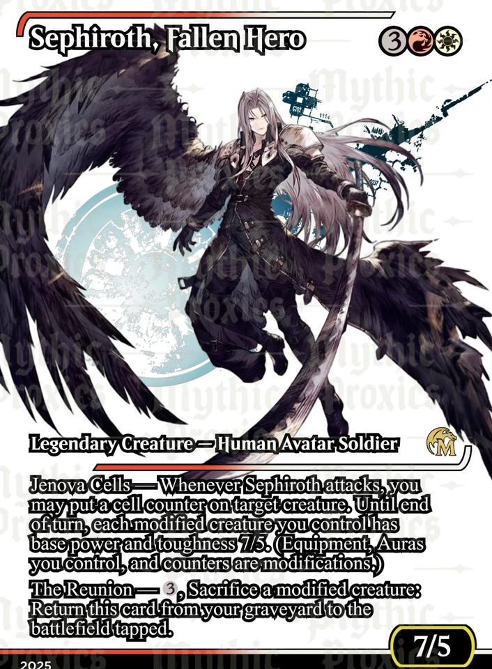 Sephiroth, Fallen Hero Japanese Showcase Custom Altered Art Playtest Proxy Card - Image 1 of 4