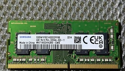 SAMSUNG 4GB DDR4 3200 1Rx16 PC4-25600 M471A5244CB0-CWE 260pin Laptop SODIMM RAM - Image 1 of 3