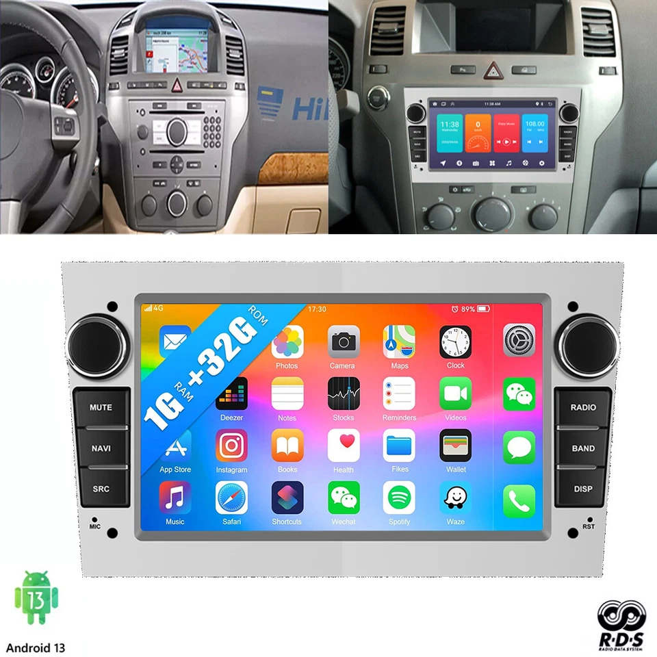 Android 15 Autoradio Für Opel Zafira B Corsa D Astra H Vivaro Vectra C GPS WIFI - Bild 1 von 4