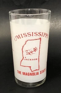 Vintage Mississippi The Magnolia State Frosted Souvenir Drinking Glass 5” - Picture 1 of 4