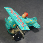 Vintage Training Plane Pilot Tin Toy Metallic Friction Toy Car Green 14Cm