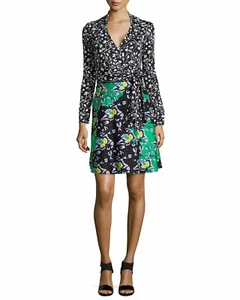 SZ 10 Diane von Furstenberg Amelianna Long-Sleeve Wrap Dress NWT $598 - Picture 1 of 3