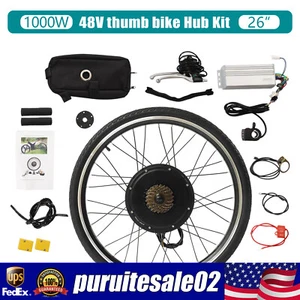 26" Rear Wheel 48V 1000W Electric Bicycle EBike Conversion Kit Hub Motor Cycling - Picture 1 of 10