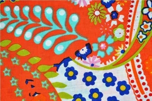 Indian 15 Yard Hand Block Paisley Print Cotton Fabric Multicolor Dress Material - Picture 1 of 4