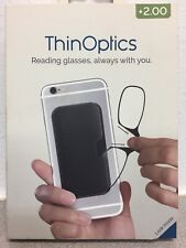 ThinOPTICS Reading Glasses Black 2.00 Strength Frames Case