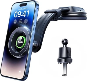 Magnetic Car Phone Mount For Dashboard & Windshield 360° Rotation Magsafe Compat - Picture 1 of 8