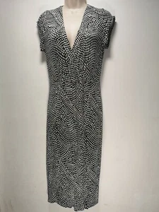 H&M Black Capped Sleeve Long Sheath Dress - Size M (745y) - Picture 1 of 11