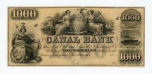 1800's $1000 The Canal Bank - New Orleans, LOUISIANA Note  - Picture 1 of 2