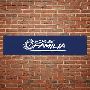 RX8 Familia Banner Garage Werkstatt PVC Schild BLAU Display - Bild 1 von 3