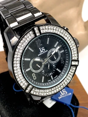 Joshua & Sons Reloj Hombre JS81BK Cuarzo Gemado Esfera Negra Acero Inoxidable 52mm Foto 1 de 4