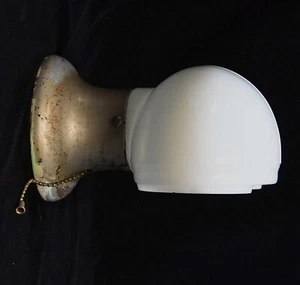 VINTAGE ART DECO BATHROOM LIGHT SCONCE W/ MILK GLASS SHADE ARCHITECTURAL SALVAGE - Picture 1 of 13