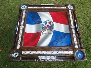 Dominican Republic Domino Table by Domino Tables by Art with your name - Picture 1 of 12