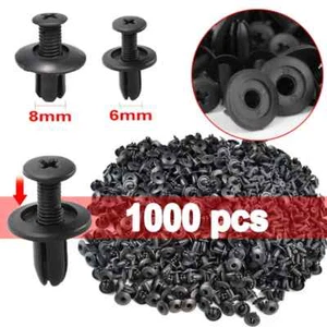Plastic Rivets Fasteners Screw Hole Car Bumper Fender Rivet Black Fastener Clips - Picture 1 of 36
