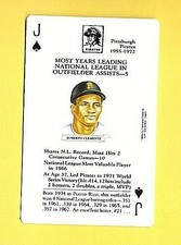Roberto Clemente 1991 U.S. GAMES BASEBALL LEGENDS GAME PLAYING CARD PIRATES 