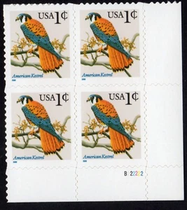 Scott #3031A 2000 American Kestrel Plate Block of 4 Stamps - MNH (LR) - Picture 1 of 1