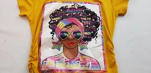 BRAND NEW CUTE 4 U GIRL'S MUSTARD COLORED SHORT SLEEVE PULLOVER BLOUSE 7/8 - Picture 1 of 3