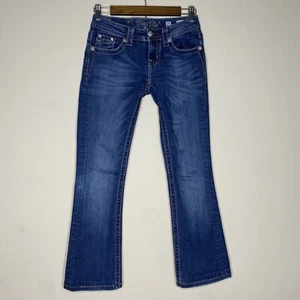 Miss Me Jeans Womens Size 25 Medium Wash Style JP5906B Boot Rhinestones - Picture 1 of 11