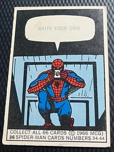 1966 Donruss Marvel Spider Man sottoinsieme carta meno grado #36 - ben centrata - rara - Foto 1 di 4