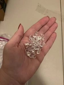 Faux Acrylic Diamond & Glass Bead Vase Filler Table Decor Small Diamond - Picture 1 of 2