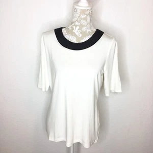 PENDLETON Bundle 2 Bluse Maniche Corte Taglia GRANDE Misto Rayon Bianco Nero L - Foto 1 di 10