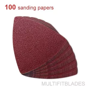 Paquete de 100: 60 hojas de lijado triangulares multiherramienta de grano - Dremel, Fein, Ridgid + - Imagen 1 de 1