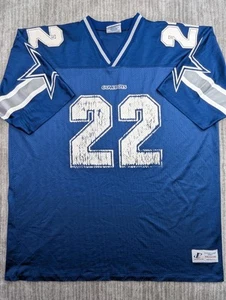 Vintage Dallas Cowboys Jersey Size 2XL Emmitt Smith Logo Athletic Blue Home 90s - Picture 1 of 13