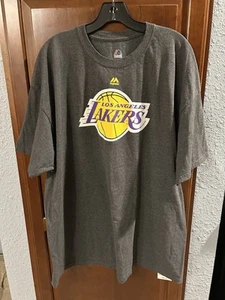 Los Angeles Lakers NBA Official T-Shirt Men's 2XL Logo Majestic Gray - Picture 1 of 7