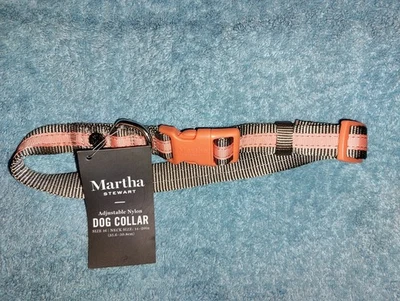 Collar ajustable de nailon para perro Martha Stewart TALLA 16 coral Foto 1 de 3