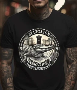 Alligator Alcatraz Florida 2025 Black T-Shirt, S-5XL - Picture 1 of 3