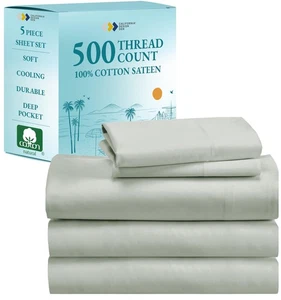 Luxury Split King Bedsheets For Adjustable Bed, 100% Cotton Set, 500 Thread C... - Picture 1 of 9