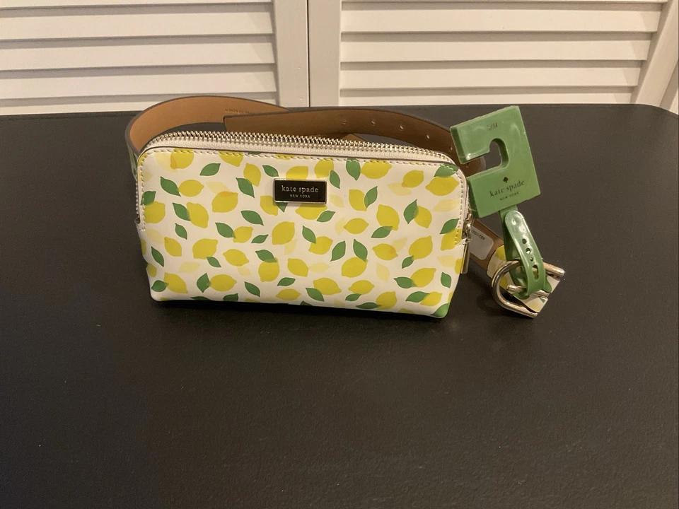 Kate Spade New York Zip Lemon Print Leather Waist Belt Bag Zip  Purse Size S/M - Image 1 of 2