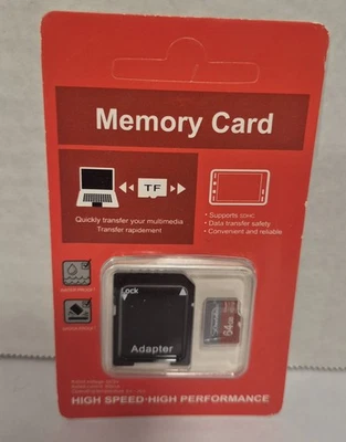 64GB SDHC Memory Card with Adapter for High Speed - Image 1 of 2