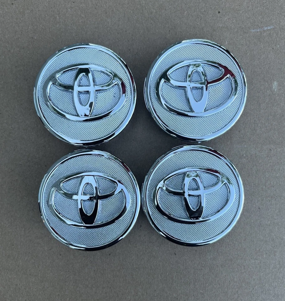4x TOYOTA ARO DE RODA ARO CENTRO TAMPAS DE CUBO LOGOTIPO CROMADO 57MM PRIUS COROLLA - Imagem 1 de 4