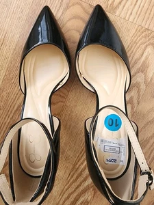 NEW Jessica Simpson Size 10 M Strap Stilleto Pumps Black Patent Leather NWOB - Picture 1 of 5
