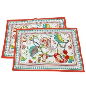 Floral Placemats by World Market Boho Cotton Fabric Set of 2 - Picture 1 of 10