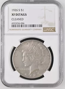 1926 S Silver Peace Dollar, NGC Graded: XF Details Cleaned - Picture 1 of 4