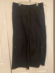 Vintage Caffeine Pants Black Women’s 14 90s Wide Leg Cargo Cotton EUC!!!! - Picture 1 of 9