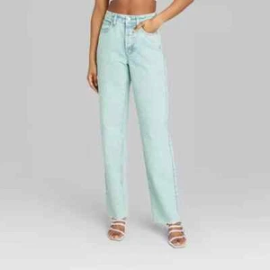 Damen High-Rise Straight Jeans - Wild Fable™ Light Teal Blue GR. XXS - Bild 1 von 3