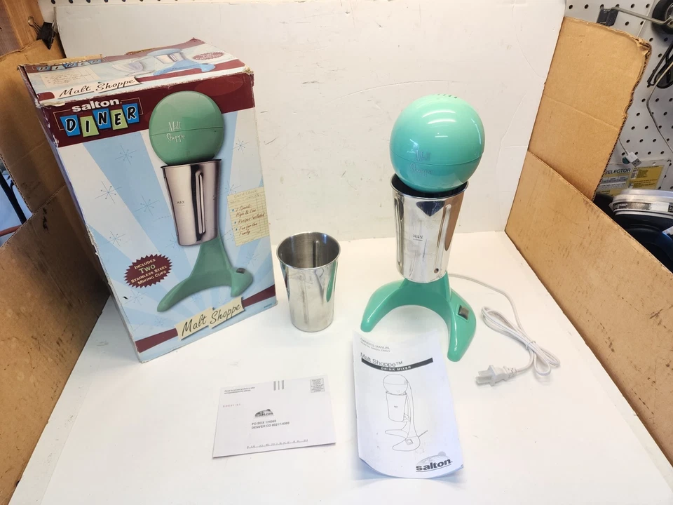 Mezclador de malta Salton Diner mezclador de batidos DM22g con 2 tazas para servir nuevo en caja Foto 1 de 4