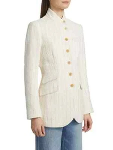 NWT Rag & Bone Slade Long Tweed Blazer Size 12 Ivory #4D501 - Picture 1 of 15