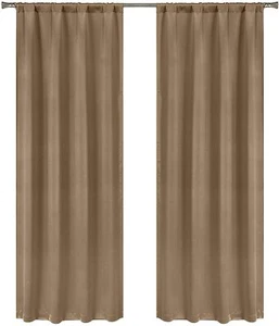 Duck River Textile Ira Blackout Window Curtain, 38 x 84 Inches, Taupe, set of 2 - Picture 1 of 5